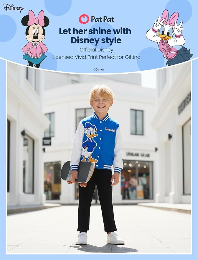 Disney Minnie Mickey Stitch Princess Frozen Marvel Jacket Lightweight Coat Button up Color Block Sweatshirt Sizes 2-14 Years