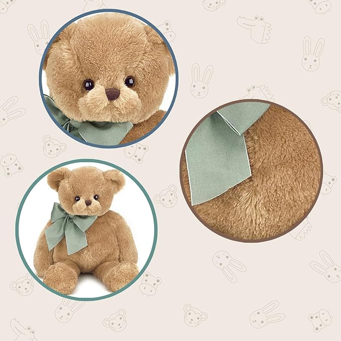 Bearington Baby Gus The Brown Teddy Bear Plush, 13 Inch Bear Stuffed Animal