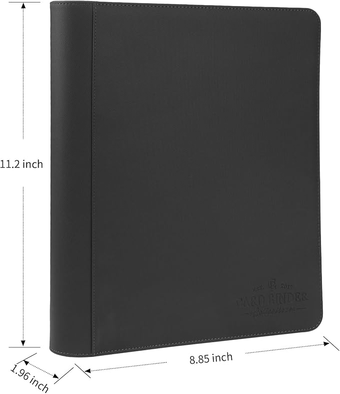 Toploader Binder,Toploader Hard Cases, 4-Pocket Pages Sleeves Hold up 128 Cards.Toploader Card Binder with Sleeves for “3×4” rigid，Card Holder(black)