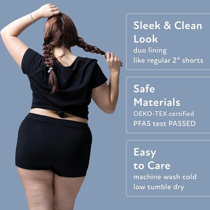 Goat Union Overnight Period Shorts for Women - 2" Absorbent Sleep Period Boyshorts Heavy Flow