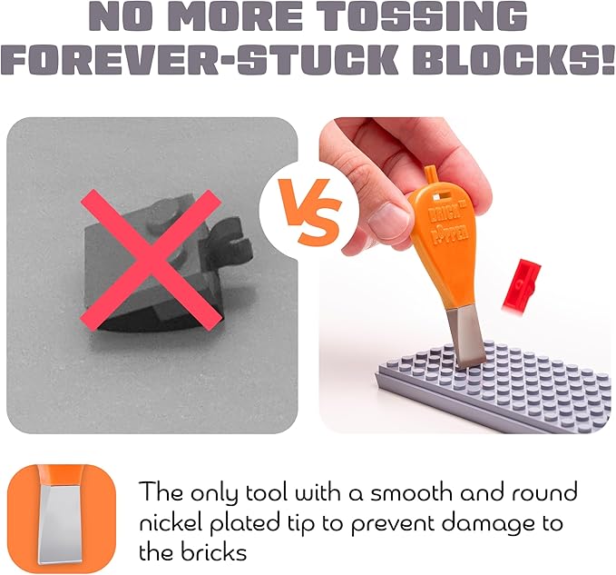 Separator Tool - World's Fastest Brick Remover for Kids and Adults, Gifts for Ages 6 Year Old and up, Tools Stocking Stuffer (Orange)