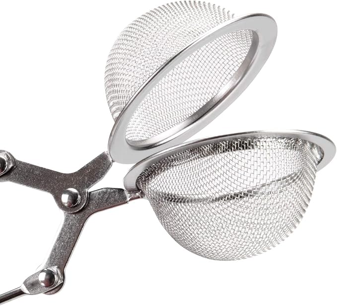 Snap Ball Tea Strainer, JEXCULL 3 Pack Premium Stainless Steel Tea Strainer with Handle for Loose Leaf Tea Fine Mesh Tea Balls Filter Infusers (Normal)