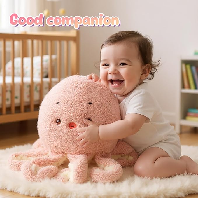 Pink Octopus Plush Pillow Soft Stuffed Animal Toy Cute Octopus Plush Toy Birthday Christmas Festival Gifts for Kids