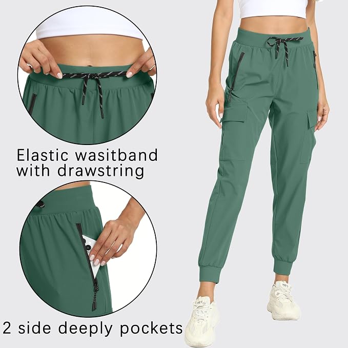 Women's Joggers Cargo Pants Lightweight Quick Dry Hiking Running Pants for Athletic Casual & Outdoor