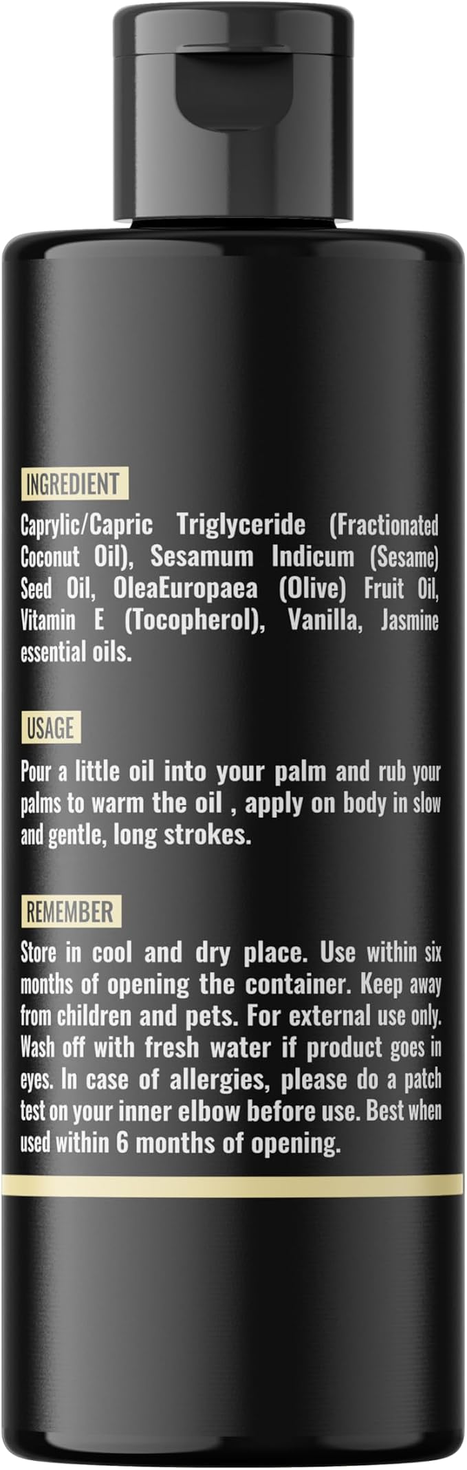 Dude's Love Vanilla Body Massage Oil Organic Non-Sticky Formula with Fractionated Coconut Oil, Vanilla & Jasmine Oil -Light Moisturizing Massage Therapy - 4.05 Fl Oz