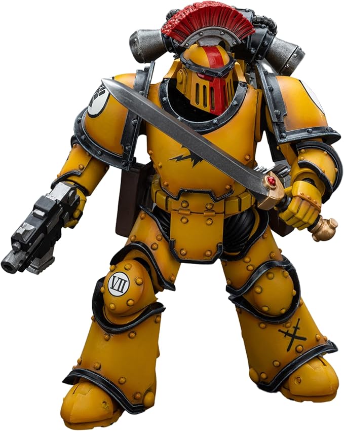 JOYTOY Warhammer 40,000 1/18 Action Figure Imperial Fists Legion MkIII Tactical Squad Sergeant with Power Sword Collection Model Christmas Birthday Gifts
