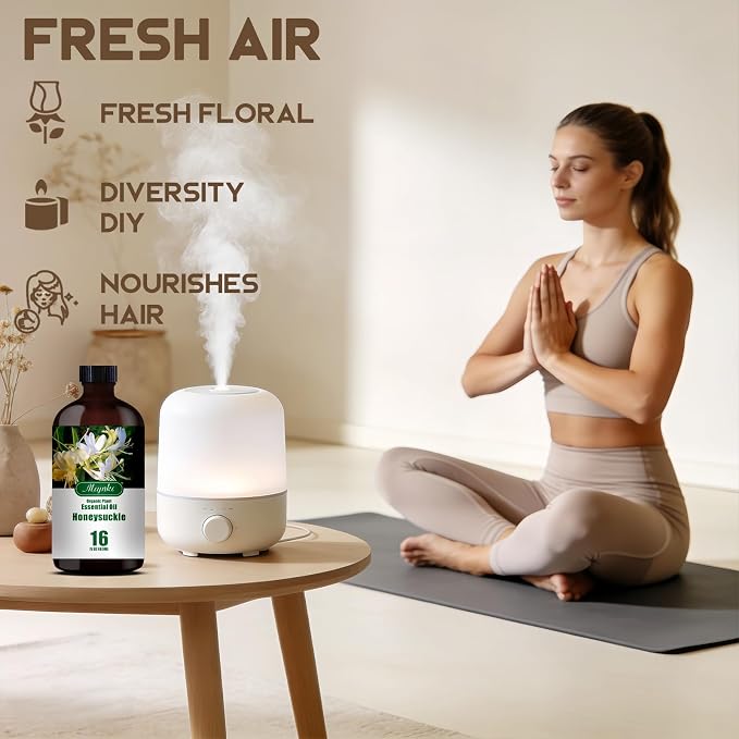 Honeysuckle Essential Oil, Honeysuckle Oil for Diffuser, Humidifier, DIY Candle, Soap, Floral Scent, Home, Gift Ready,Honeysuckle Fragrance Oil - MLYNKL Essential Oils (16.33 fl oz / 490ml)