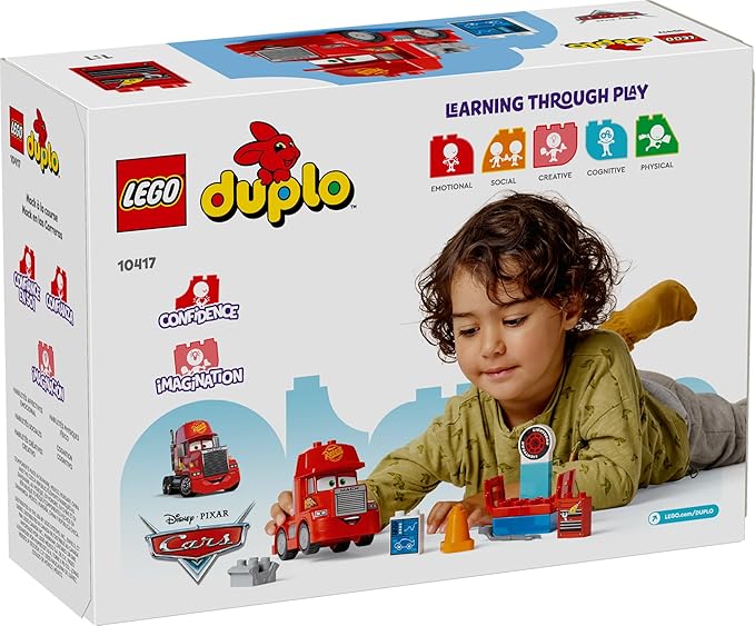 LEGO Disney Pixar Mack at The Race Cars Toys - Pixar Cars Birthday Gift for Toddlers, Preschool, Boys & Girls, Ages 2+ - Educational Building Toys Set - 10417