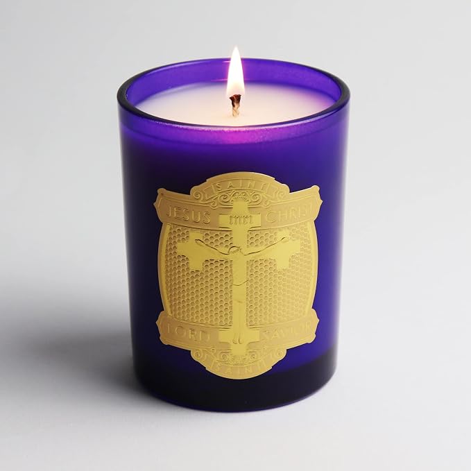 SAINT Lord Savior Jesus Christ Scented Candle with Prayer and Prayer Coin | Soy Coconut Aromatherapy Candle with 80 Hour Burn Time, Special Edition