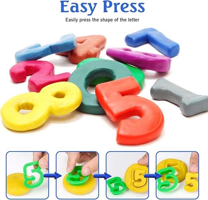 Numbers Dough Cutter Kit, Assorted Colors