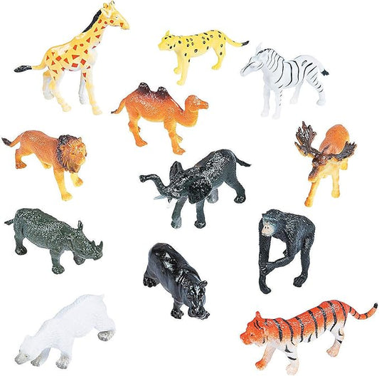Fun Express - Zoo Animal Action Figures - Toys - Character Toys - Action Figures - 24 Pieces