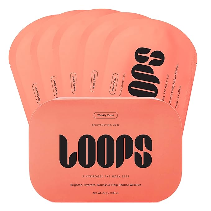 LOOPS WEEKLY RESET - Rejuvenating Hydrogel Eye Mask Kit - Hydrate, Nourish and Help Reduce Wrinkles for Refreshed Eyes - Reduces Signs of Puffiness For Resilient-Looking Skin - Under Eye Patches - 5pc