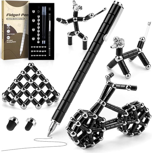 Juboury Magnetic Fidget Pen, Decompression Magnetic Toy Pen, Stress Relieving Gift for Adults Kids Teens, Novelty Toy for 10 11 12 13 14 Year Old Boys