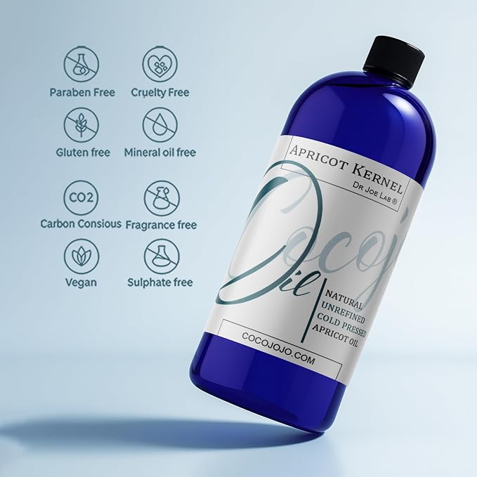 Apricot Kernel Oil - Pure Natural Unrefined Cold Pressed Vegan Non GMO Natural Skin Moisturizing for Hair Skin Face- Raw Bitter Scent - Packaging May Vary (32 oz)