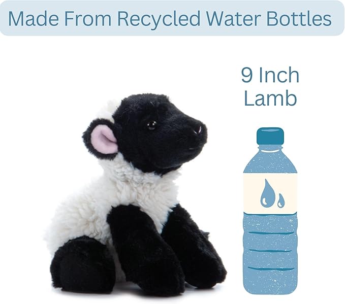 The Petting Zoo Floppy Lamb Stuffed Animal Plushie, Gifts for Kids, Wild Onez Wildlife Animals, Lamb Plush Toy 9 inches