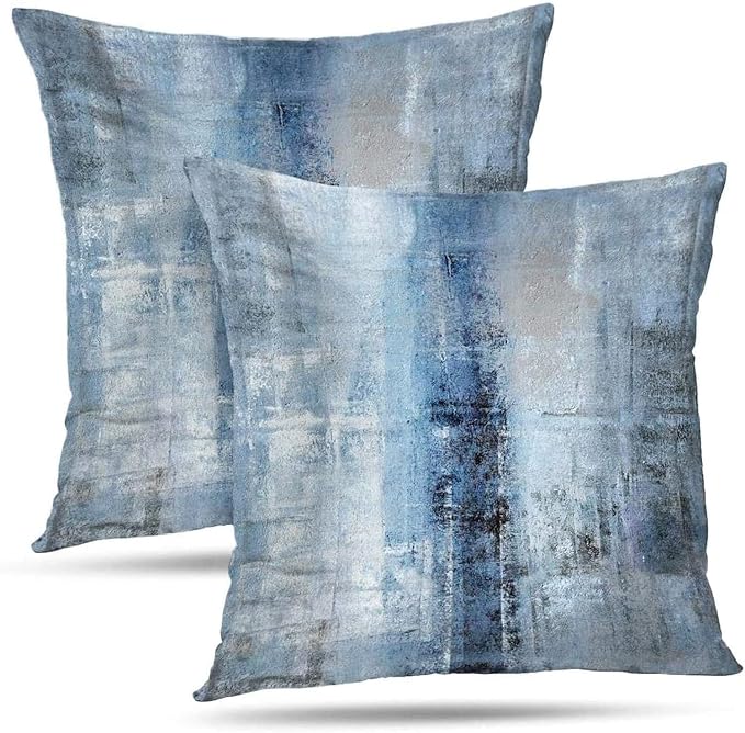 Throw Pillow Covers for Couch, 20x20 Inch, 2 Pack, Blue Grey | Decorative Throw Pillow Covers Cushion Covers for Couch Bedroom Sofa Living Room
