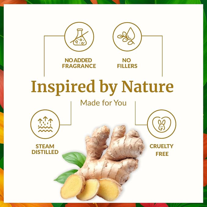 SVA Ginger Essential Oil 4 Fl Oz – for Diffuser, Skin & Hair Care – Ideal for Massage & DIY Blends - with Dropper