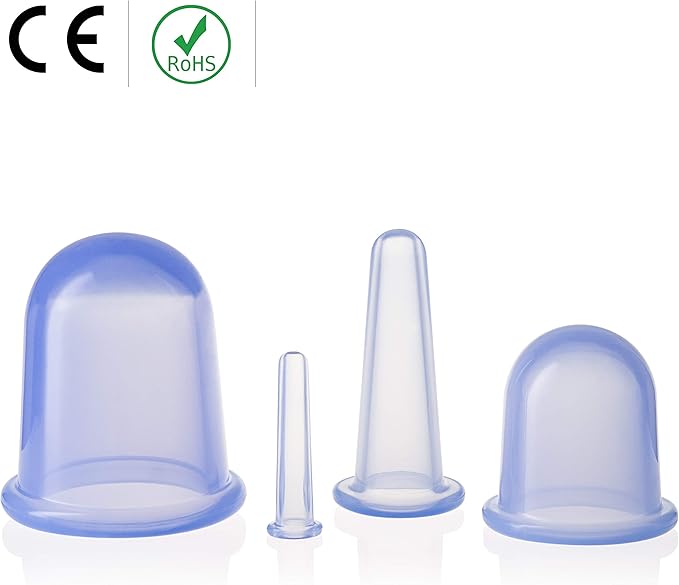 Body Cupping Therapy Sets - Sandine Face Cupping Set - Facial Cupping System - Silicone Massage Cups - Cupping for Cellulite Kit - Ideal to Shape Your Cheeks, Chin by Sandine (Blue)