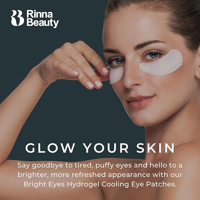 Rinna Beauty Bright Eyes Cooling Under Eye Gel Patches - Reduces Puffy Eyes and Dark Circles, For Men & Women - Vegan, Cruelty-Free, Paraben-Free, Sulfate-Free & Phthalate-Free - 8 pairs - 1 count