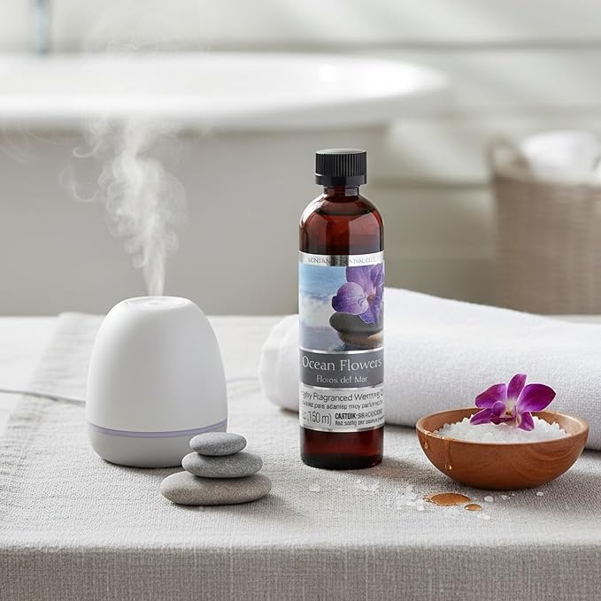 Hosley Set of 2 Ocean Flowers Fragrance Warming Oils 5 Ounce. Ideal Gift for Weddings spa Reiki Meditation Bathroom Settings. P1