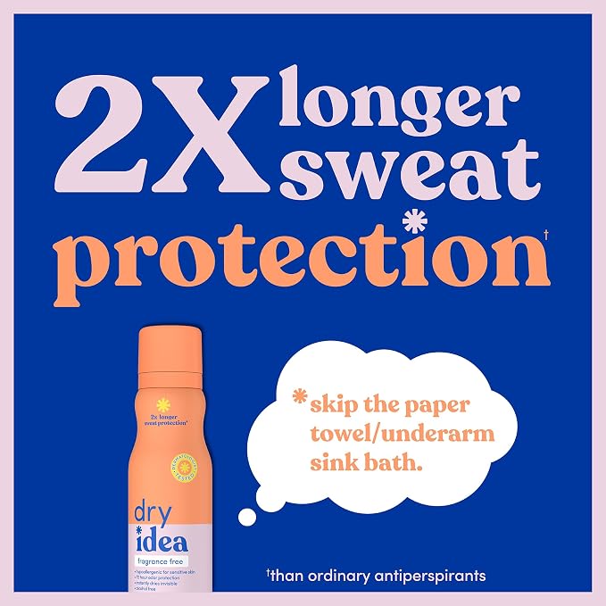 Dry Idea Fragrance-Free Dry Spray Deodorant & Antiperspirant for Women - Hypoallergenic for Sensitive Skin, 2X Longer Sweat Protection*, 72Hr Odor Control, Womens Deodorant, 3.8 oz (3 Pack)