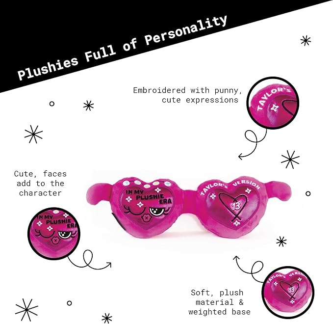 Sunglasses Plushie - I'm in My Plushie Era (Taylor's Version) Cute Sunglasses Plush, for Swifties, Adorable Plush Toy for Gifting