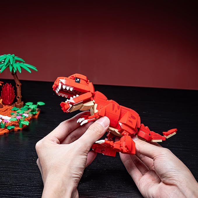 Dinosaur World Building Block Set,T.Rex Dinosaur Park Sets for Boys and Girls 8-12,T.rex and Volcano Scene Building Sets,Home or Office Décor Sets for Boys 8-14(559pcs