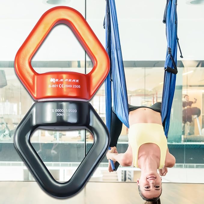 30kN Swing Swivel, CE Certified 360°Rotational Device, Silent Hanging Accessory for Tree Swing, Aerial Dance