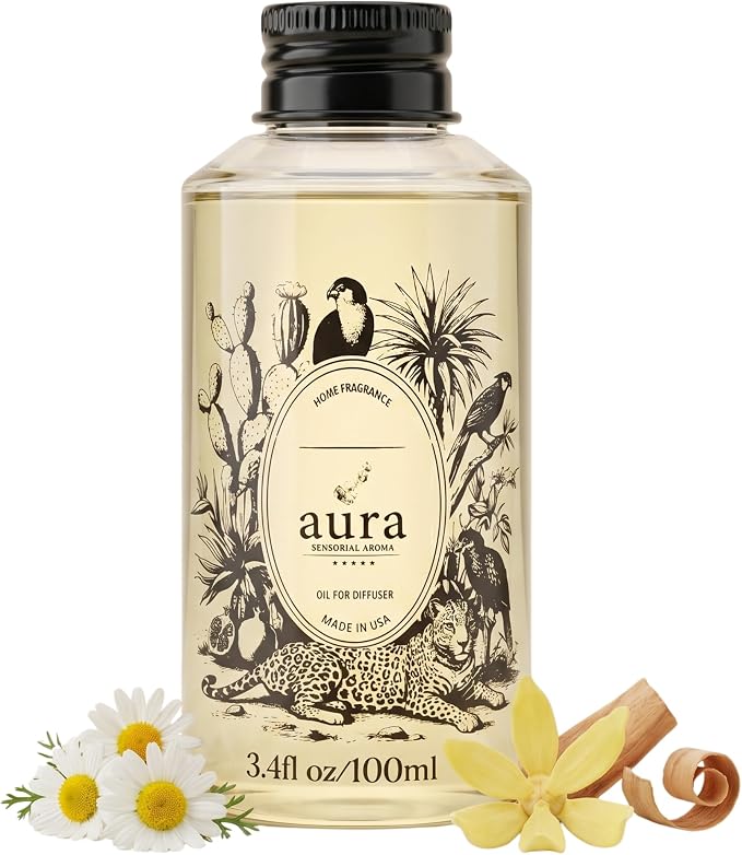 Aura Bella | Sandalwood & Ylang Ylang Fragrance Oil for Diffusers | Inspired by L. Labo Santal | Woody Luxury Scent | Aromatherapy | Home, Office & Spa | 6.7 fl oz (200ml) | Made in USA