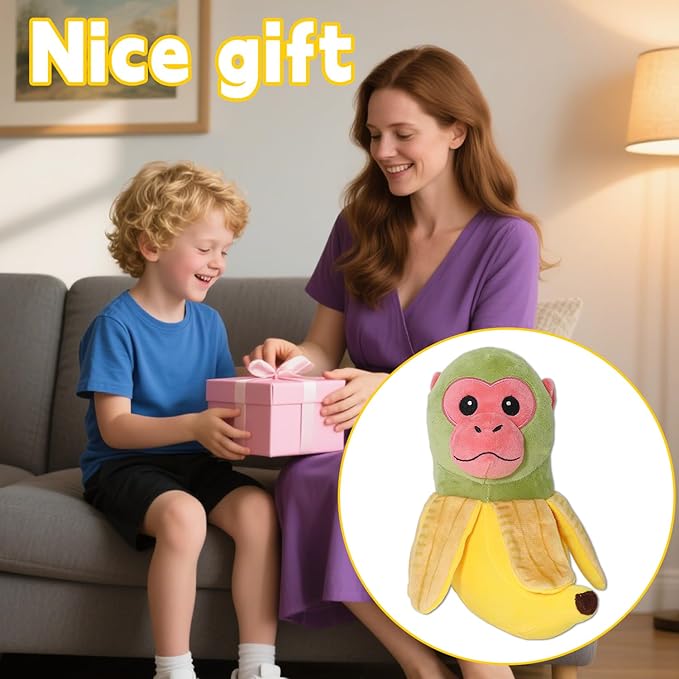 Italian Brainrot Plush,11 inch Chimpanzini Bananini Toy Gift,Cute Stuffed Figure Doll for Kids and Adults Inspired Plush Toy