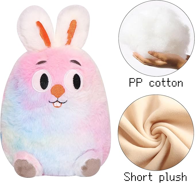 Rainbow Rabbit Plush Toy Rabbit Stuffed Animal Cute Easter Rabbit Plush Pillow Soft Plushie Doll Gifts for Kid Decor, Rainbow Rabbit Easter Plush（8 Inch）