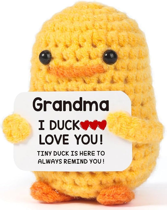 MBL Funny Birthday Grandma Gifts - I Duck Love You, Fun Handmade Crochet Duck Christmas Stocking Stuffers Xmas Mothers Day for Gigi Grandma Nana Grandmother Granny