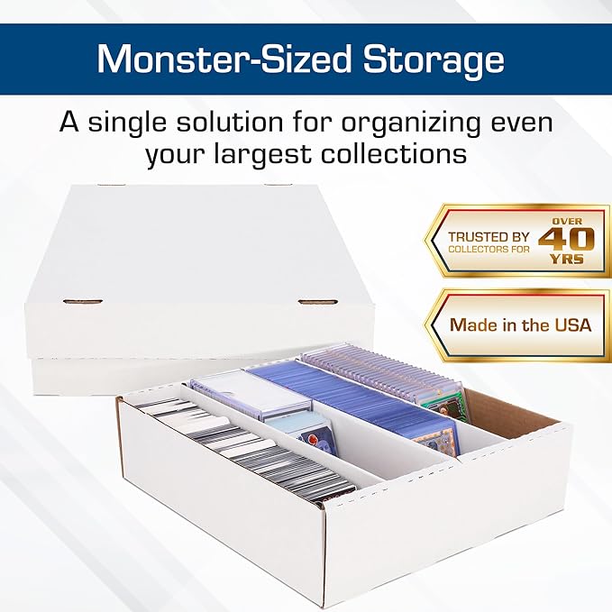 BCW Monster Box - 2ct Trading Card Storage Box | Holds 3200 Cards | Sports & TCG Card Organizer