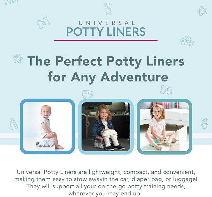 Kalencom Potette Plus Potty Seat Liners - Disposable, Leakproof Liners for Travel Potty Seat - Fragranced to Absorb Odor - 30 Count
