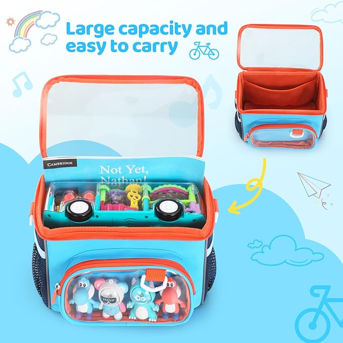 Kids Bike Basket, Front Frame Handlebar Bag for Toddler Scooter Tricycle Bicycle, Cute Small Fabric Bicycle Basket for Boys & Girls,