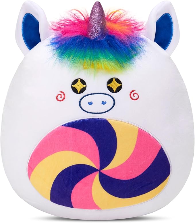 Athoinsu 12‑Inch Rainbow Unicorn Plush Pillow Soft & Cuddly Stuffed Animal for Kids Toddler Girls and Boys, Cute Rainbow Belly Plush Gift