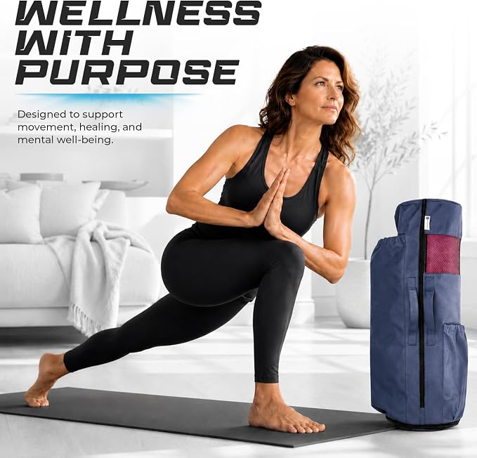MAGNILAY Yoga Mat Bag - for Women and Men, Yoga Bag with Pockets and Adjustable Strap, Yoga Mat Carrier, Fits Mats Blocks and Yoga Accessories for Workouts, (32" L)