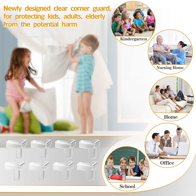 24 Pack Corner Protectors Baby Proofing Clear Corner Guards Table Corner Protector for Furniture, Baby Safety Corner Bumpers Covers, Furniture & Sharp Corner Baby Proofing, T-Shaped