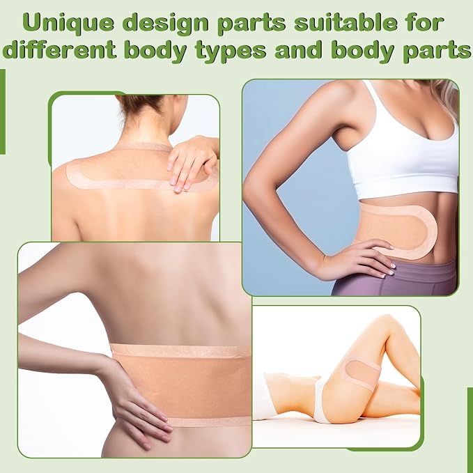 Geiserailie 40 Pcs Large Castor Oil Patches Wrap Kit Disposable Castor Oil Pack Large Self Adhesive Pads for Belly Button Back Neck Waist Stomach Knee Arm, Portable, Anti Massage Oils Leak, No Wash