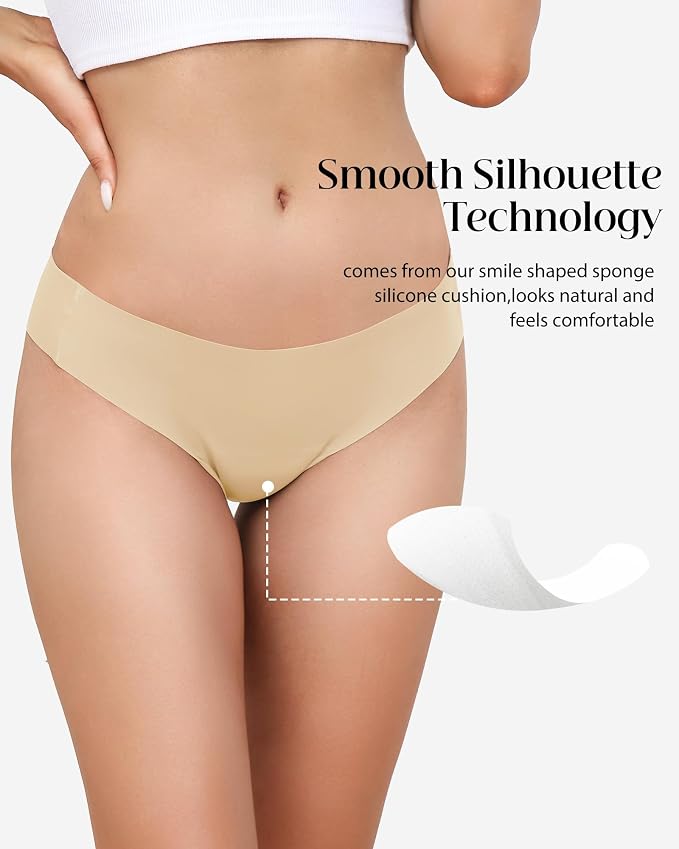LEVAO Seamless Thongs for Women Invisible Toe Thong No Show Camel Proof Underwear Thong Panty Liners Workout G-Strings