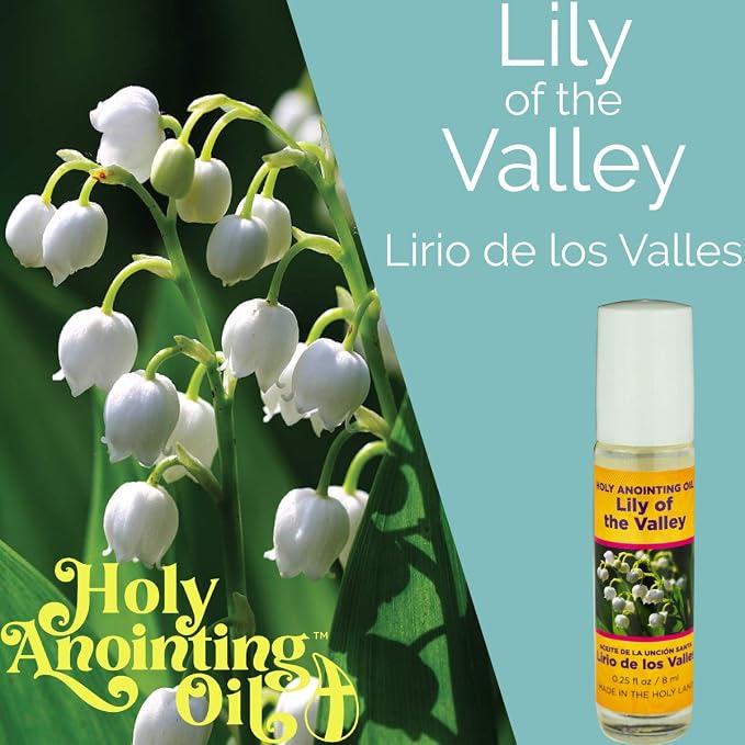Lily of the Valley Holy Land Anointing Oil from Israel, 1/4 oz Roller Bottle from Jerusalem, Locally Sourced Essences, Gift for Pastors, Priests, Rabbi, & Clergy, Aceite Ungido de Lirio de los Valles