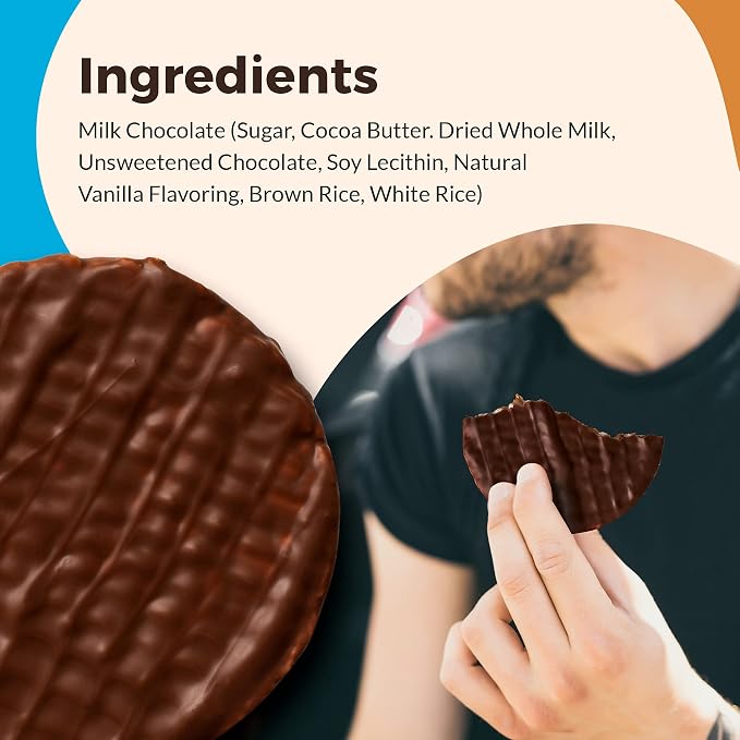 Lieber's Dark Chocolate Rice Cakes, Kosher, Gluten Free, Vegan, 24 Count | Whole Grain Brown Rice, Dairy Free, 60 Calories or Less per Cake, Crispy Snack Pack or Gift Pack, Wheat Free