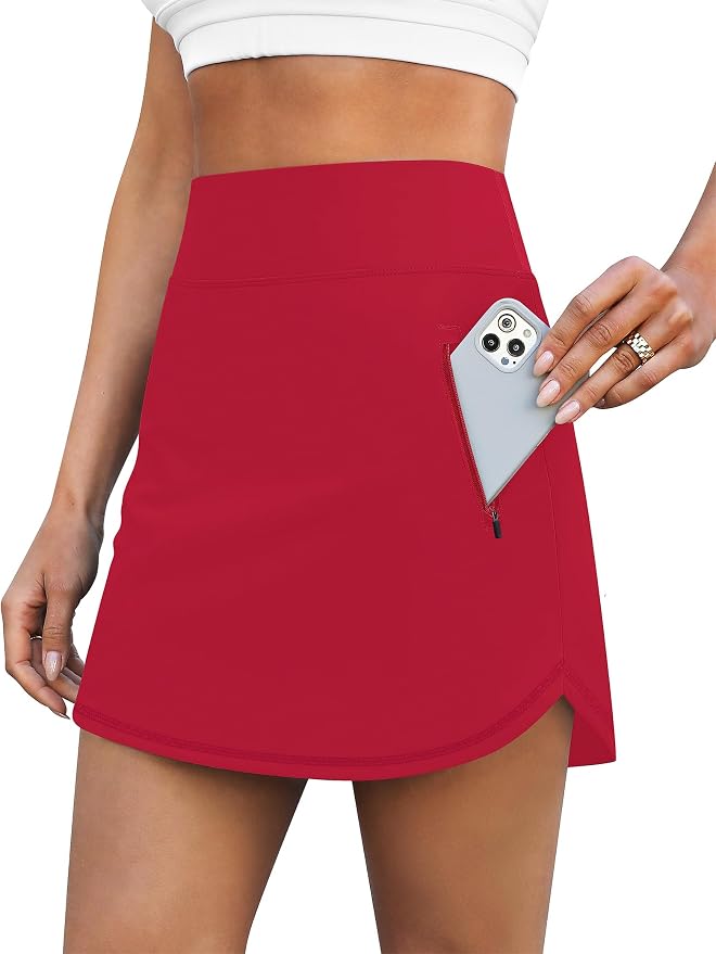 LouKeith Golf Skirts for Women Tennis Skirt with Zipper Pockets High Waisted Running Casual Athletic Skorts Built-in Shorts