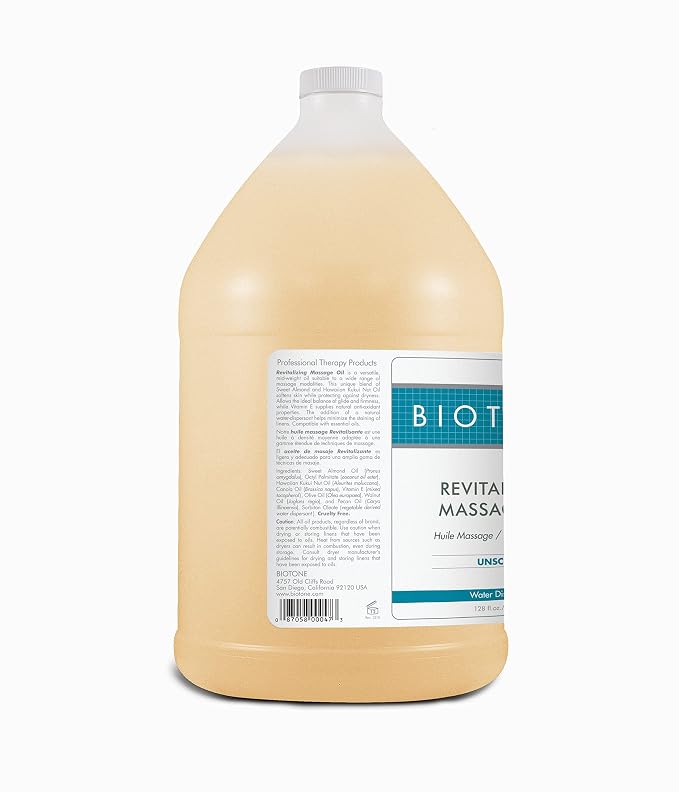 Biotone Revitalizing Massage Oil Unscented, 128 Ounces (1 Gallon)