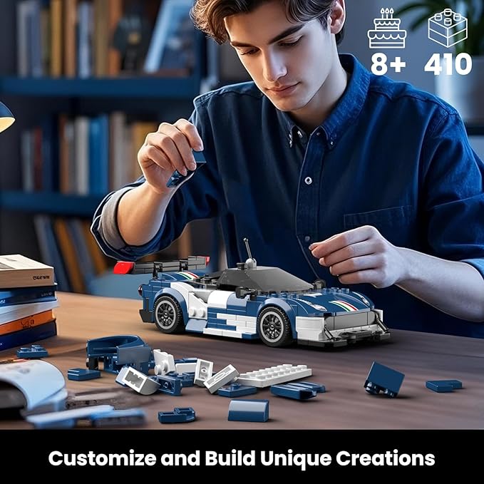 Mould King F488 Classic Sports Car Building Kits, MOC Racing Car Toys Model, Vehicle Blocks Set Suitable for Boys to Build, House Decoration Gifts for Kids and Adults 27086 (410 Pcs)