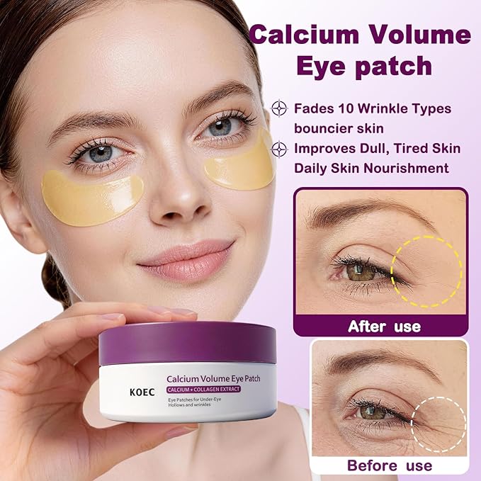 Calcium Daily Skincare Set, Calcium Volume Multi Balm Stick + Eye patch 60ea + Calcium Cream, Firming-Looking Skin & Under-eye hollow plumping, Targets Wrinkles, Fine lines Dark Circles & Puffiness