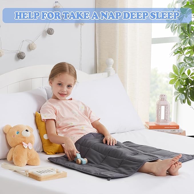 Weighted Blanket - 2 lbs Grey Heavy Blanket, 20"x30", Small Size Breathable Lap Blanket