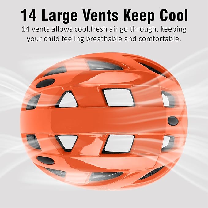 Kids Bike Helmet,2 Sizes Adjustable for Youth Child Boys & Girls Ages 3-5-8-14,Ventilation and Multi-Sport for Bicycle Skate