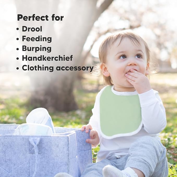 KeaBabies 8-Pack Organic Baby Bibs for Drooling and Teething - Soft Cotton Bibs for Baby Girl, Boy, Extra Absorbent, Easy to Clean & Put On for Toddler, Newborn, Infant 0-24 Months (Spring)