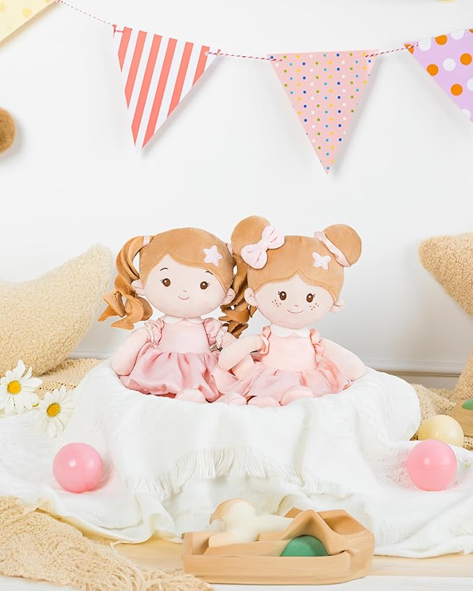 LeyaDoll Soft Baby Doll Toys (12''), My First Baby Rag Doll for 1 Year-Old Girl Birthday Gift, Christmas Plush Toys Gift for Toddler Kids Infants -Princess Starlet